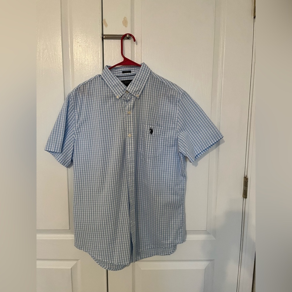 US Polo, size L, men’s button down short sleeve, $12